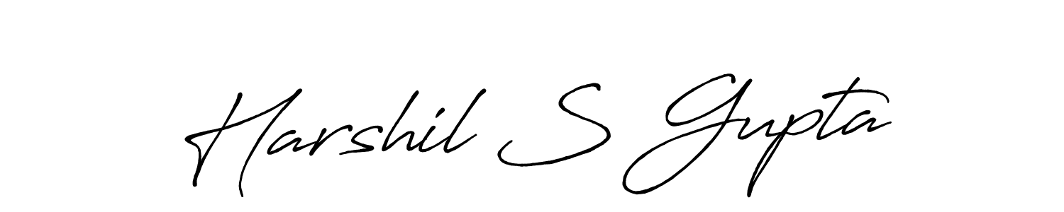 Create a beautiful signature design for name Harshil S Gupta. With this signature (Antro_Vectra_Bolder) fonts, you can make a handwritten signature for free. Harshil S Gupta signature style 7 images and pictures png