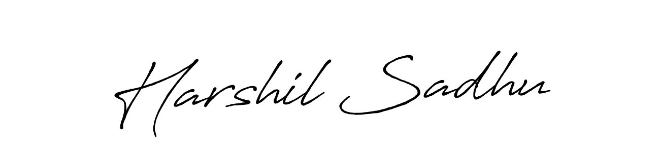 How to make Harshil Sadhu name signature. Use Antro_Vectra_Bolder style for creating short signs online. This is the latest handwritten sign. Harshil Sadhu signature style 7 images and pictures png