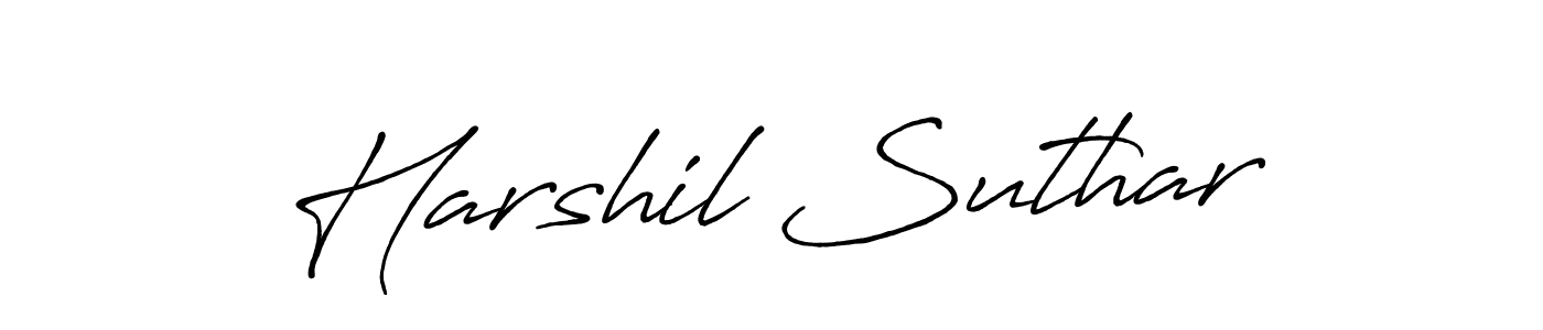 It looks lik you need a new signature style for name Harshil Suthar. Design unique handwritten (Antro_Vectra_Bolder) signature with our free signature maker in just a few clicks. Harshil Suthar signature style 7 images and pictures png