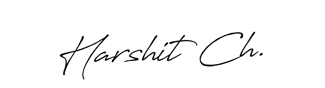 How to make Harshit Ch. name signature. Use Antro_Vectra_Bolder style for creating short signs online. This is the latest handwritten sign. Harshit Ch. signature style 7 images and pictures png