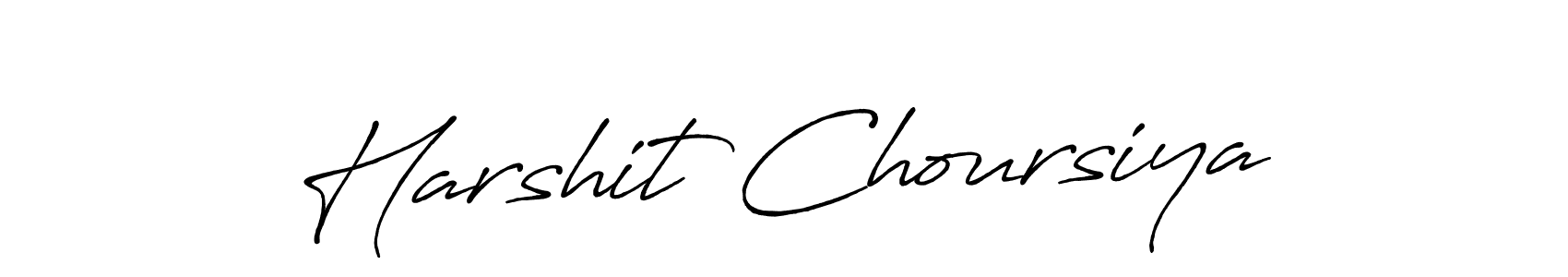 The best way (Antro_Vectra_Bolder) to make a short signature is to pick only two or three words in your name. The name Harshit Choursiya include a total of six letters. For converting this name. Harshit Choursiya signature style 7 images and pictures png