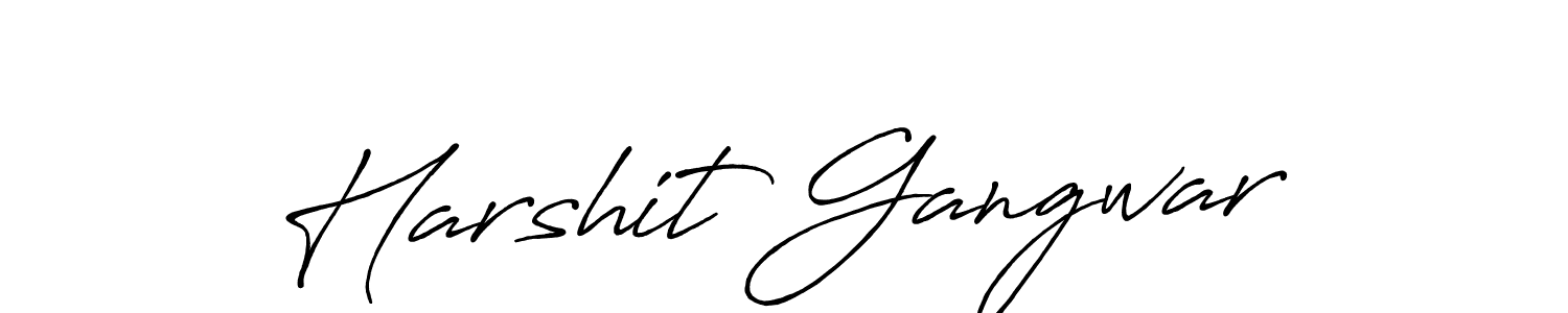 Make a beautiful signature design for name Harshit Gangwar. With this signature (Antro_Vectra_Bolder) style, you can create a handwritten signature for free. Harshit Gangwar signature style 7 images and pictures png