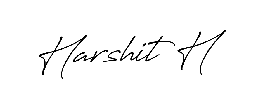 Harshit H stylish signature style. Best Handwritten Sign (Antro_Vectra_Bolder) for my name. Handwritten Signature Collection Ideas for my name Harshit H. Harshit H signature style 7 images and pictures png