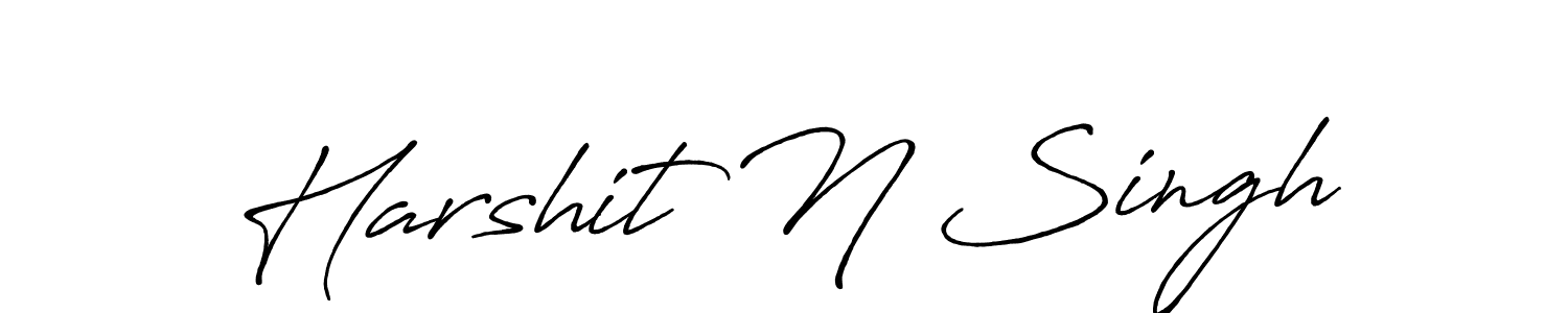 The best way (Antro_Vectra_Bolder) to make a short signature is to pick only two or three words in your name. The name Harshit N Singh include a total of six letters. For converting this name. Harshit N Singh signature style 7 images and pictures png