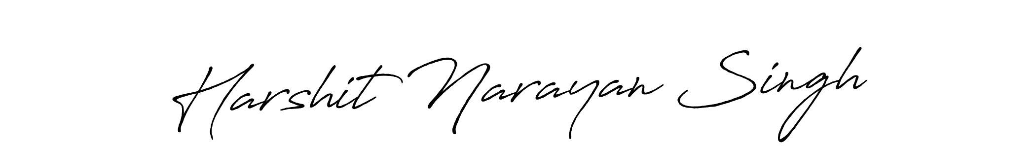 Create a beautiful signature design for name Harshit Narayan Singh. With this signature (Antro_Vectra_Bolder) fonts, you can make a handwritten signature for free. Harshit Narayan Singh signature style 7 images and pictures png