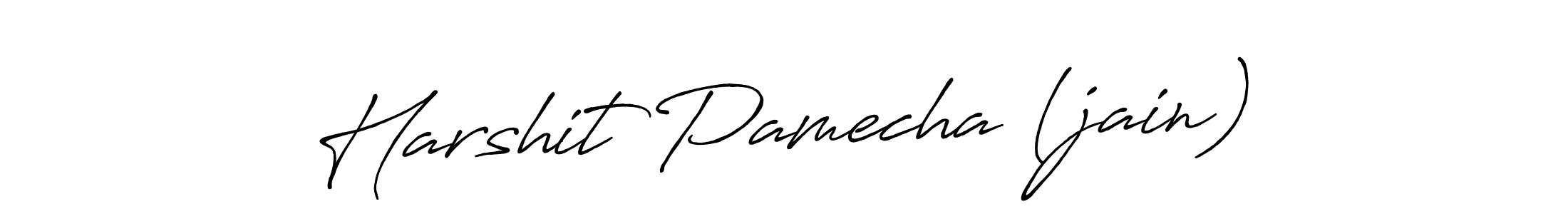 The best way (Antro_Vectra_Bolder) to make a short signature is to pick only two or three words in your name. The name Harshit Pamecha (jain) include a total of six letters. For converting this name. Harshit Pamecha (jain) signature style 7 images and pictures png