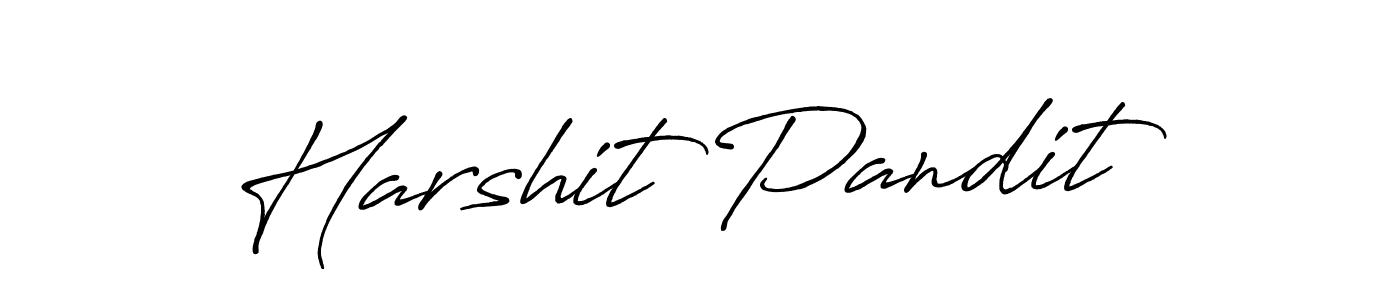 How to make Harshit Pandit name signature. Use Antro_Vectra_Bolder style for creating short signs online. This is the latest handwritten sign. Harshit Pandit signature style 7 images and pictures png