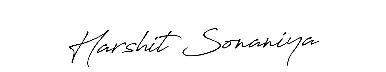 Create a beautiful signature design for name Harshit Sonaniya. With this signature (Antro_Vectra_Bolder) fonts, you can make a handwritten signature for free. Harshit Sonaniya signature style 7 images and pictures png