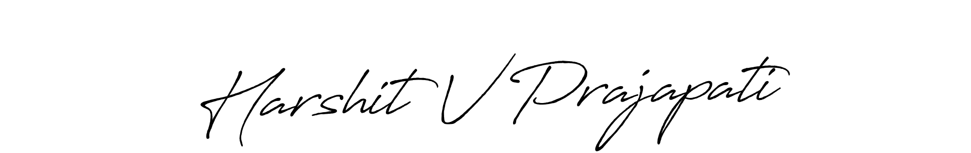 Harshit V Prajapati stylish signature style. Best Handwritten Sign (Antro_Vectra_Bolder) for my name. Handwritten Signature Collection Ideas for my name Harshit V Prajapati. Harshit V Prajapati signature style 7 images and pictures png