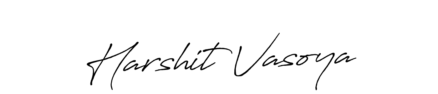 Create a beautiful signature design for name Harshit Vasoya. With this signature (Antro_Vectra_Bolder) fonts, you can make a handwritten signature for free. Harshit Vasoya signature style 7 images and pictures png