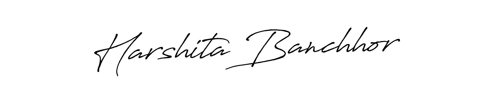 Make a beautiful signature design for name Harshita Banchhor. With this signature (Antro_Vectra_Bolder) style, you can create a handwritten signature for free. Harshita Banchhor signature style 7 images and pictures png