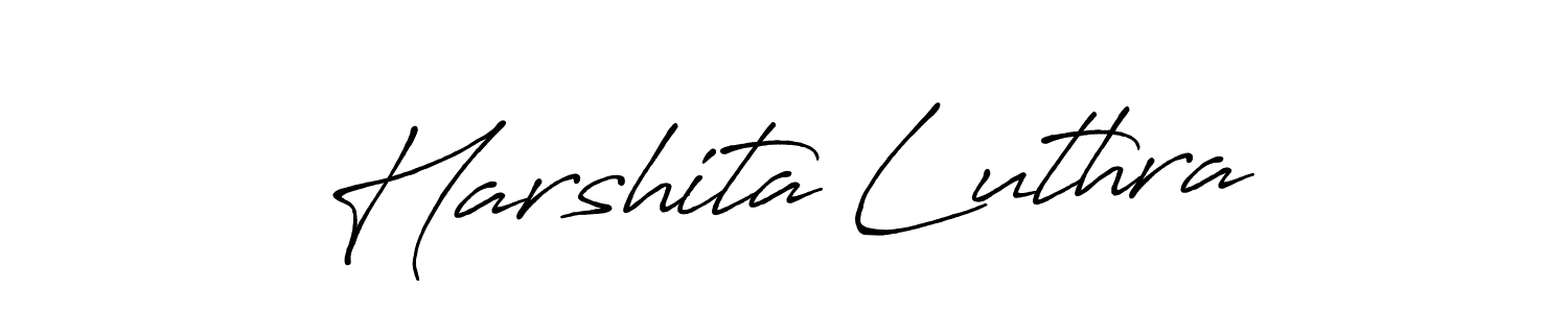 You should practise on your own different ways (Antro_Vectra_Bolder) to write your name (Harshita Luthra) in signature. don't let someone else do it for you. Harshita Luthra signature style 7 images and pictures png