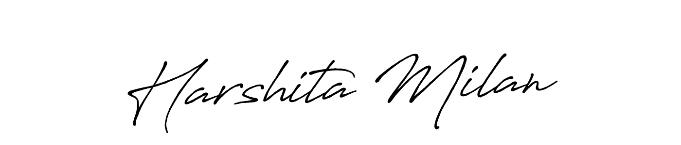 Also You can easily find your signature by using the search form. We will create Harshita Milan name handwritten signature images for you free of cost using Antro_Vectra_Bolder sign style. Harshita Milan signature style 7 images and pictures png