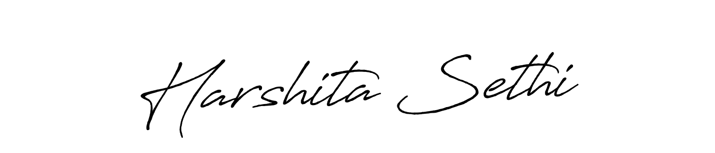 The best way (Antro_Vectra_Bolder) to make a short signature is to pick only two or three words in your name. The name Harshita Sethi include a total of six letters. For converting this name. Harshita Sethi signature style 7 images and pictures png