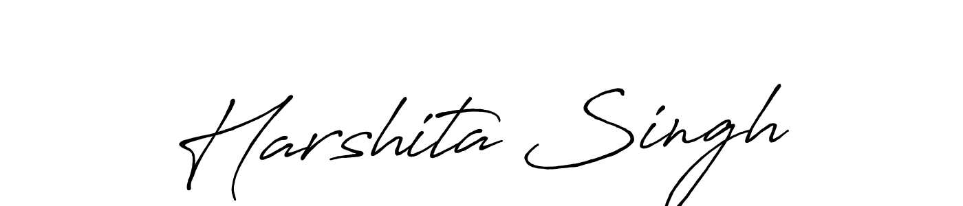 How to make Harshita Singh name signature. Use Antro_Vectra_Bolder style for creating short signs online. This is the latest handwritten sign. Harshita Singh signature style 7 images and pictures png