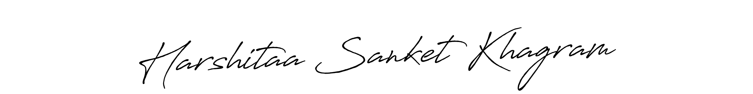 The best way (Antro_Vectra_Bolder) to make a short signature is to pick only two or three words in your name. The name Harshitaa Sanket Khagram include a total of six letters. For converting this name. Harshitaa Sanket Khagram signature style 7 images and pictures png