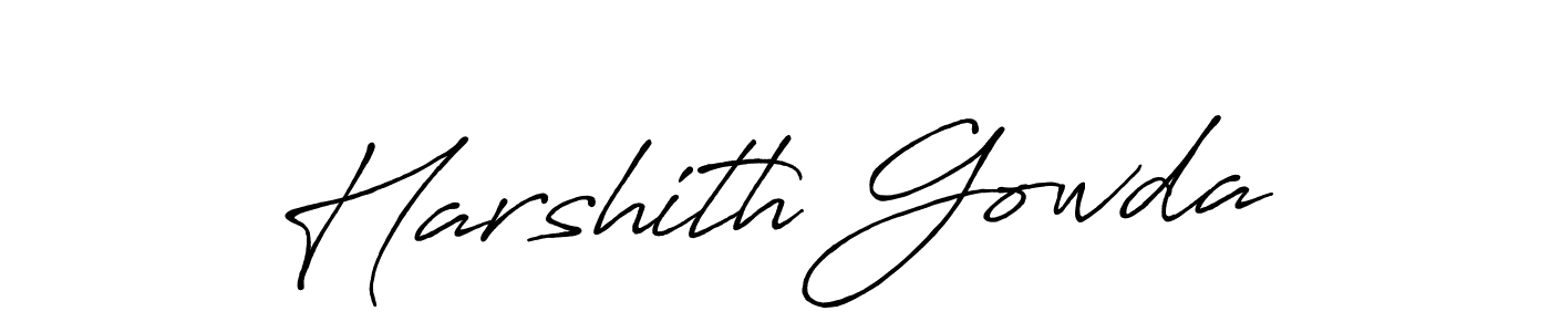 Make a beautiful signature design for name Harshith Gowda. With this signature (Antro_Vectra_Bolder) style, you can create a handwritten signature for free. Harshith Gowda signature style 7 images and pictures png