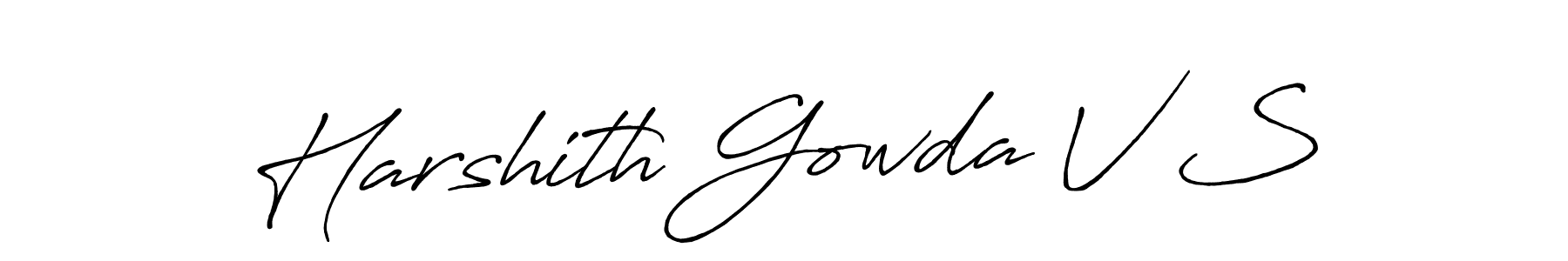 Harshith Gowda V S stylish signature style. Best Handwritten Sign (Antro_Vectra_Bolder) for my name. Handwritten Signature Collection Ideas for my name Harshith Gowda V S. Harshith Gowda V S signature style 7 images and pictures png