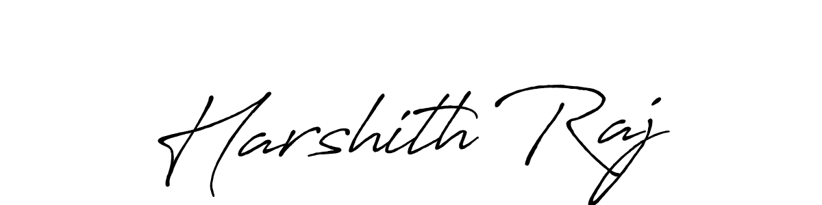 How to make Harshith Raj name signature. Use Antro_Vectra_Bolder style for creating short signs online. This is the latest handwritten sign. Harshith Raj signature style 7 images and pictures png