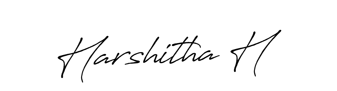 Create a beautiful signature design for name Harshitha H. With this signature (Antro_Vectra_Bolder) fonts, you can make a handwritten signature for free. Harshitha H signature style 7 images and pictures png