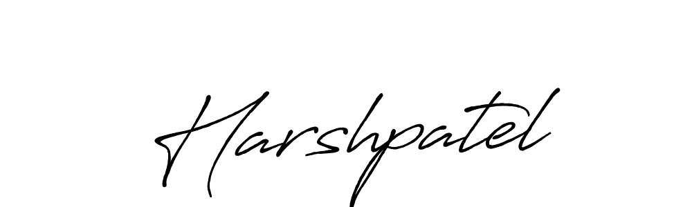 Use a signature maker to create a handwritten signature online. With this signature software, you can design (Antro_Vectra_Bolder) your own signature for name Harshpatel. Harshpatel signature style 7 images and pictures png