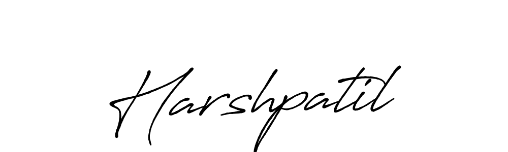 Use a signature maker to create a handwritten signature online. With this signature software, you can design (Antro_Vectra_Bolder) your own signature for name Harshpatil. Harshpatil signature style 7 images and pictures png