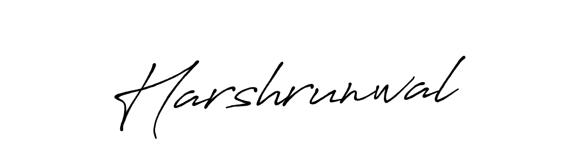 Make a beautiful signature design for name Harshrunwal. With this signature (Antro_Vectra_Bolder) style, you can create a handwritten signature for free. Harshrunwal signature style 7 images and pictures png