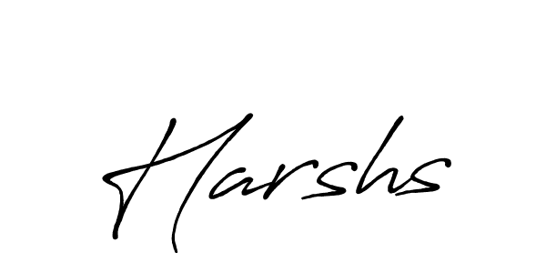 Use a signature maker to create a handwritten signature online. With this signature software, you can design (Antro_Vectra_Bolder) your own signature for name Harshs. Harshs signature style 7 images and pictures png