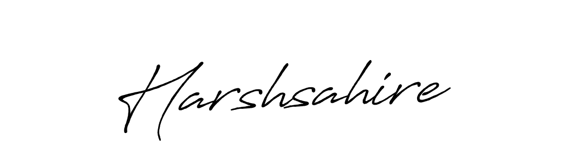 How to make Harshsahire name signature. Use Antro_Vectra_Bolder style for creating short signs online. This is the latest handwritten sign. Harshsahire signature style 7 images and pictures png