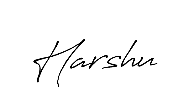 Harshu stylish signature style. Best Handwritten Sign (Antro_Vectra_Bolder) for my name. Handwritten Signature Collection Ideas for my name Harshu. Harshu signature style 7 images and pictures png