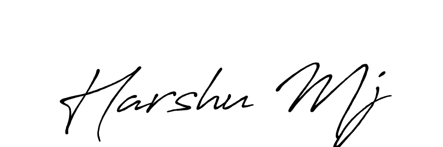 How to make Harshu Mj name signature. Use Antro_Vectra_Bolder style for creating short signs online. This is the latest handwritten sign. Harshu Mj signature style 7 images and pictures png