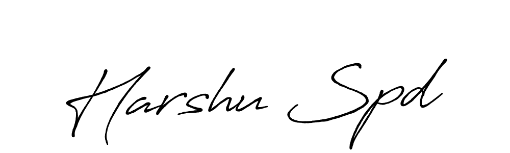 Make a beautiful signature design for name Harshu Spd. With this signature (Antro_Vectra_Bolder) style, you can create a handwritten signature for free. Harshu Spd signature style 7 images and pictures png