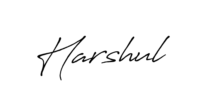 Make a beautiful signature design for name Harshul. With this signature (Antro_Vectra_Bolder) style, you can create a handwritten signature for free. Harshul signature style 7 images and pictures png