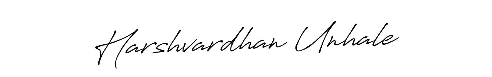 How to make Harshvardhan Unhale name signature. Use Antro_Vectra_Bolder style for creating short signs online. This is the latest handwritten sign. Harshvardhan Unhale signature style 7 images and pictures png