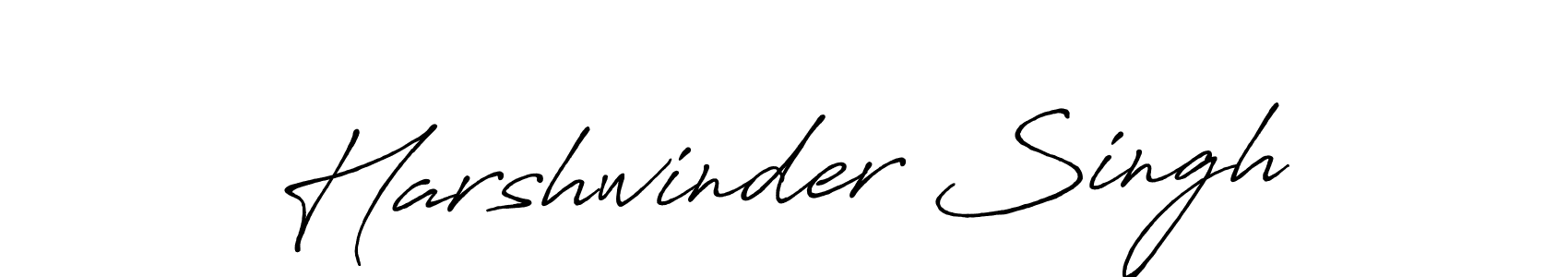 Create a beautiful signature design for name Harshwinder Singh. With this signature (Antro_Vectra_Bolder) fonts, you can make a handwritten signature for free. Harshwinder Singh signature style 7 images and pictures png