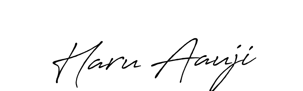 You should practise on your own different ways (Antro_Vectra_Bolder) to write your name (Haru Aauji) in signature. don't let someone else do it for you. Haru Aauji signature style 7 images and pictures png