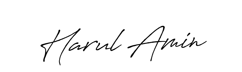 Make a beautiful signature design for name Harul Amin. With this signature (Antro_Vectra_Bolder) style, you can create a handwritten signature for free. Harul Amin signature style 7 images and pictures png