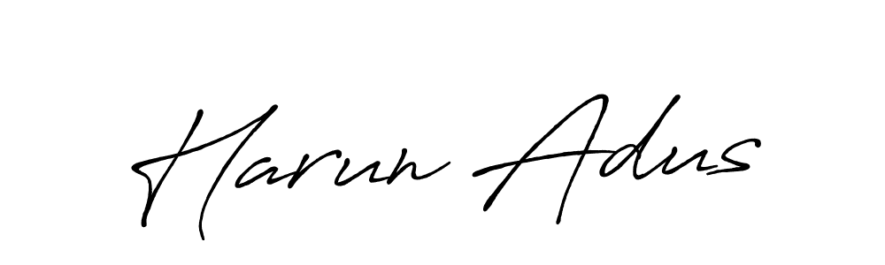 Make a beautiful signature design for name Harun Adus. With this signature (Antro_Vectra_Bolder) style, you can create a handwritten signature for free. Harun Adus signature style 7 images and pictures png