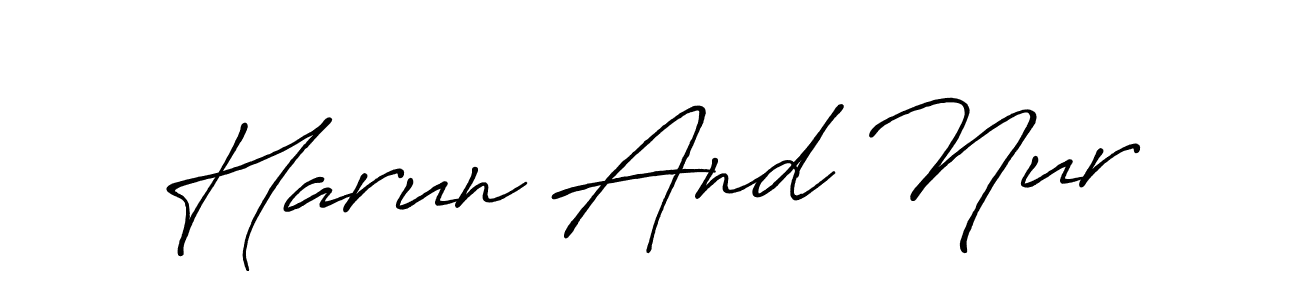 Check out images of Autograph of Harun And Nur name. Actor Harun And Nur Signature Style. Antro_Vectra_Bolder is a professional sign style online. Harun And Nur signature style 7 images and pictures png