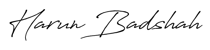 If you are searching for the best signature style for your name Harun Badshah, here we have designed multiple signature styles using Antro_Vectra_Bolder. Harun Badshah signature style 7 images and pictures png