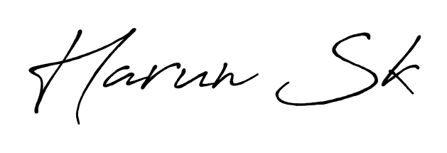 Elevate your brand with a stunning Harun Sk eSignature. The Antro_Vectra_Bolder style provides a balanced, flowing aesthetic for everyday signing. Harun Sk signature style 7 images and pictures png