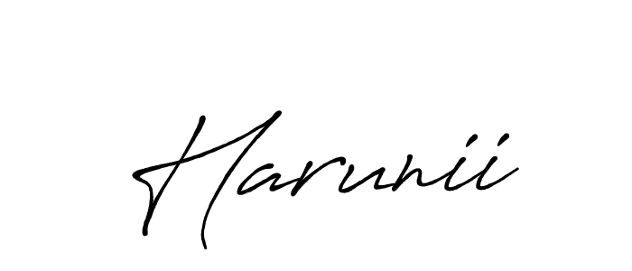 You should practise on your own different ways (Antro_Vectra_Bolder) to write your name (Harunii) in signature. don't let someone else do it for you. Harunii signature style 7 images and pictures png