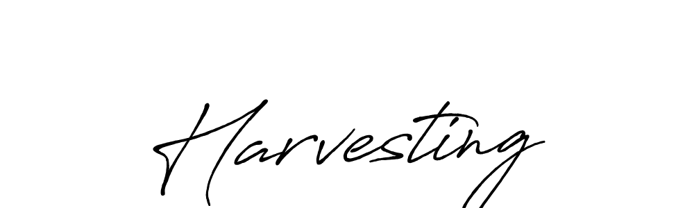 Make a beautiful signature design for name Harvesting. With this signature (Antro_Vectra_Bolder) style, you can create a handwritten signature for free. Harvesting signature style 7 images and pictures png