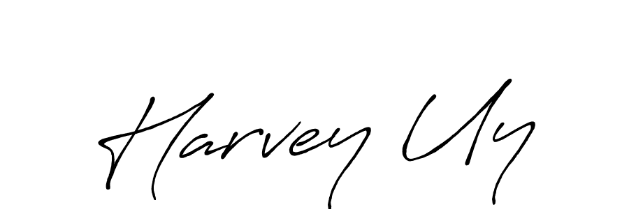 Also You can easily find your signature by using the search form. We will create Harvey Uy name handwritten signature images for you free of cost using Antro_Vectra_Bolder sign style. Harvey Uy signature style 7 images and pictures png