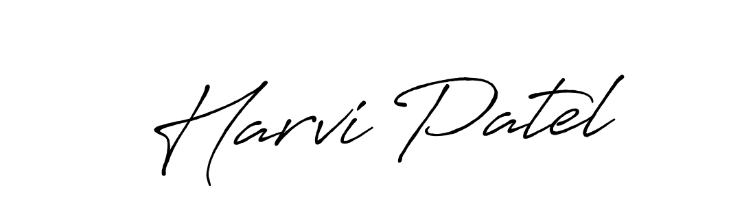 Use a signature maker to create a handwritten signature online. With this signature software, you can design (Antro_Vectra_Bolder) your own signature for name Harvi Patel. Harvi Patel signature style 7 images and pictures png