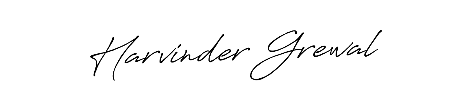 Create a beautiful signature design for name Harvinder Grewal. With this signature (Antro_Vectra_Bolder) fonts, you can make a handwritten signature for free. Harvinder Grewal signature style 7 images and pictures png