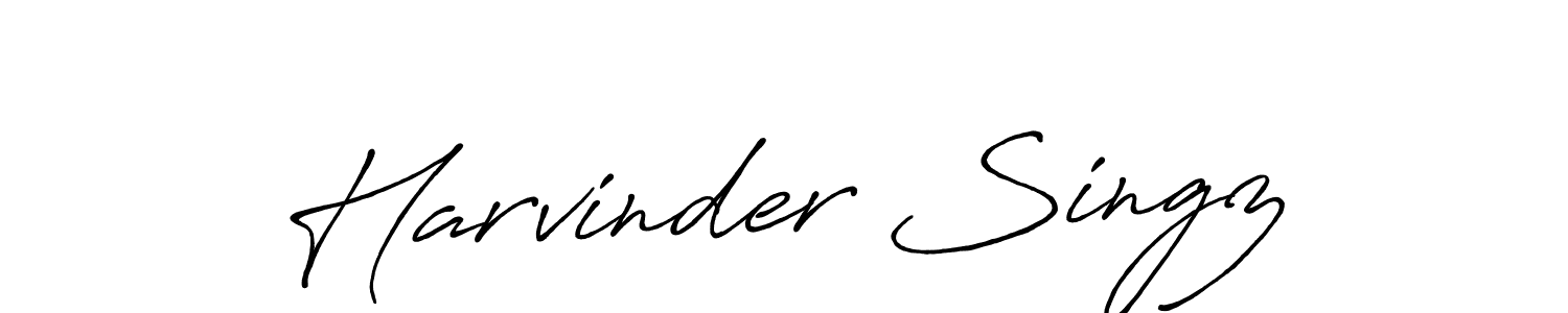 How to make Harvinder Singz name signature. Use Antro_Vectra_Bolder style for creating short signs online. This is the latest handwritten sign. Harvinder Singz signature style 7 images and pictures png