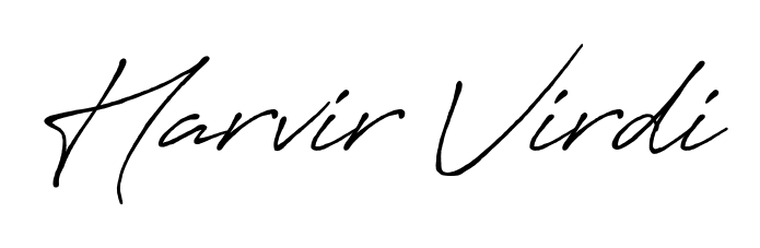 The Antro_Vectra_Bolder handwriting style adds charm and authenticity to name Harvir Virdi. A wonderful choice for personal thank-you notes. Harvir Virdi signature style 7 images and pictures png