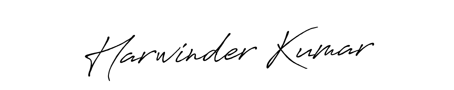 Create a beautiful signature design for name Harwinder Kumar. With this signature (Antro_Vectra_Bolder) fonts, you can make a handwritten signature for free. Harwinder Kumar signature style 7 images and pictures png