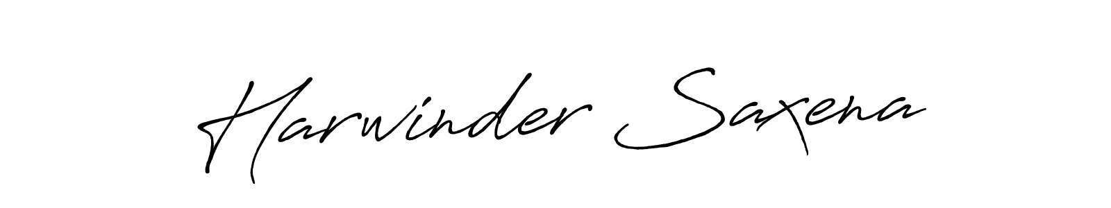 Create a beautiful signature design for name Harwinder Saxena. With this signature (Antro_Vectra_Bolder) fonts, you can make a handwritten signature for free. Harwinder Saxena signature style 7 images and pictures png